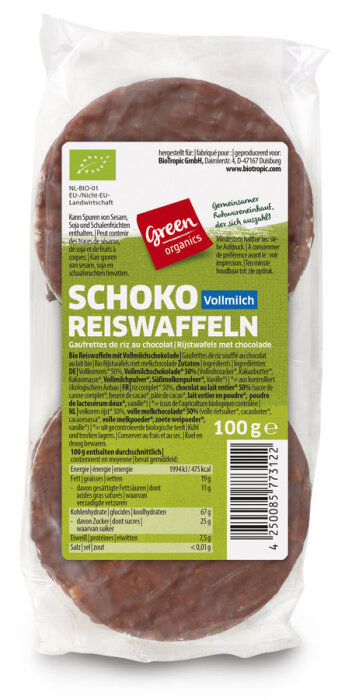 greenorganics Schoko-Reiswaffeln 100g