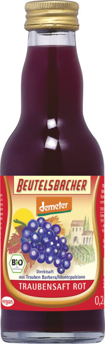 Beutelsbacher Traubensaft rot naturtrüber Direktsaft 200ml Bio