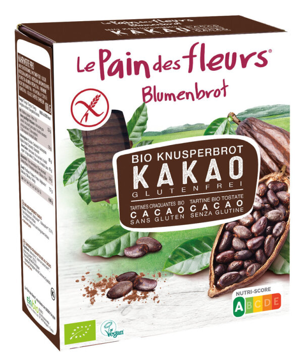 Blumenbrot - Le Pain des Fleurs Knusprige Bio Kakao-Schnitten 160g