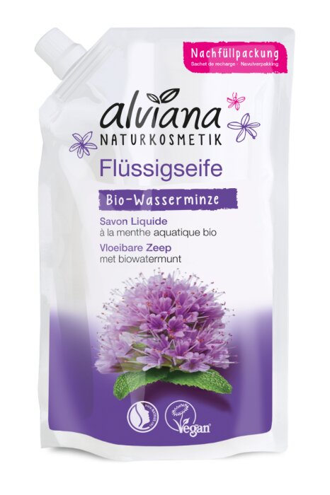 Alviana Nachfüllpackung Flüssigseife Bio-Wasserminze 300ml