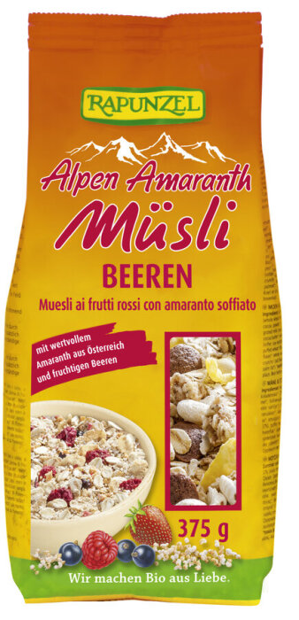 Rapunzel Alpen Amaranth Müsli Beeren ohne Zucker Bio 375g