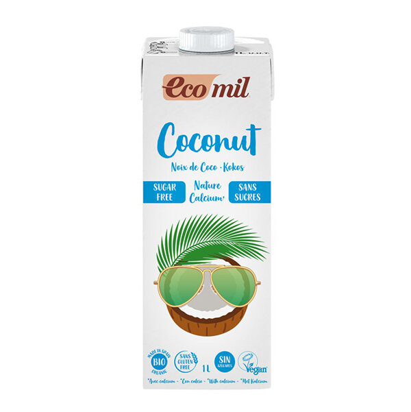 EcoMil Kokosmilch Zuckerfrei Calcium 1l Bio