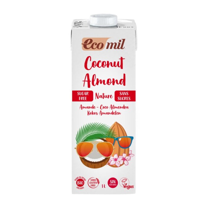 EcoMil Bio Kokos-Mandeldrink Zuckerfrei 1l