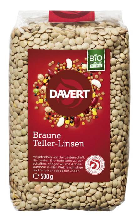 Davert Bio Braune Teller-Linsen 500g