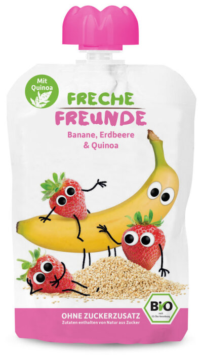 erdbär Freche Freunde Quetschmus Erdbeere & Quinoa 100g