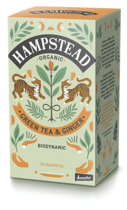Hampstead Tea Organic Zesty Ginger Green Tea 40g Bio