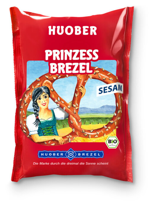 HUOBER BREZEL Prinzess Brezel mit Sesam 125g Bio