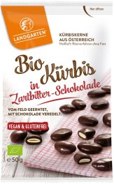 Landgarten K&uuml;rbis in Zartbitter-Schoko 50g