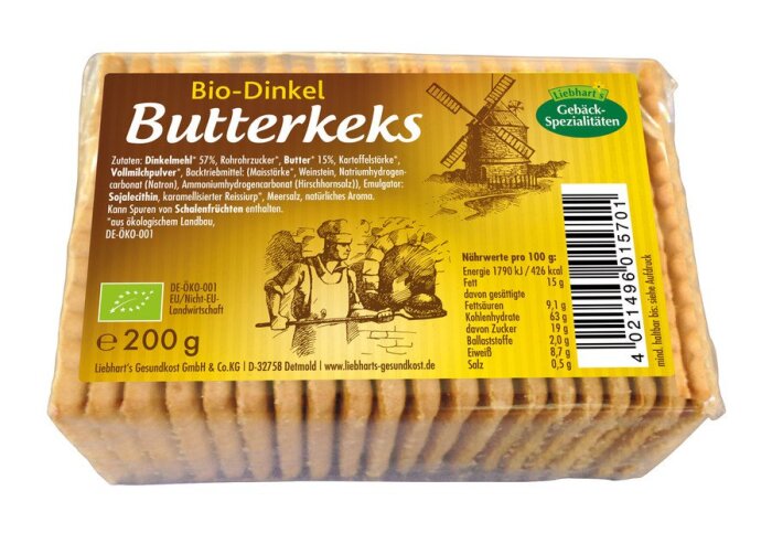 Liebharts Gesundkost Dinkel-Butterkeks 200 g
