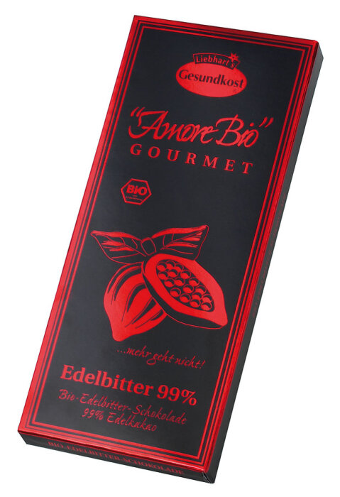 Liebharts Gesundkost Bio-Edelbitter-Schokolade, 99% Kakaoanteil 80g