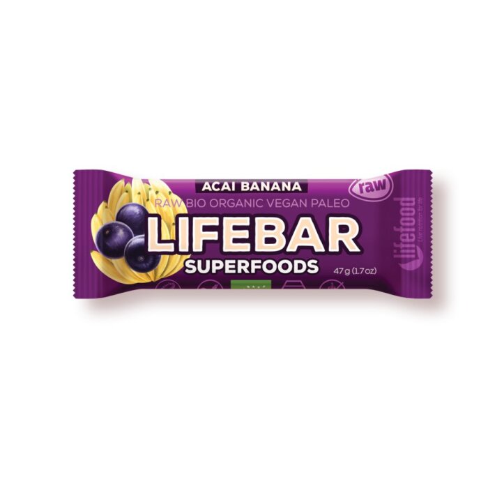 Lifefood Lifebar plus - Açai & Banane 47g Bio