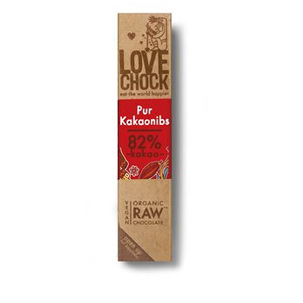 Lovechock Raw Chocolate Pur & Kakaonibs 40g