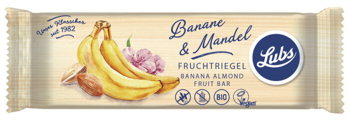 Lubs Banane-Mandel Fruchtriegel 40g Bio