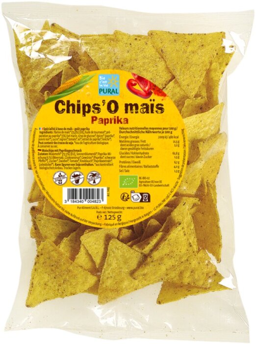 Pural Bio Mais-Chips Paprika125g