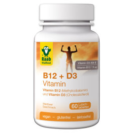 Raab Vitalfood Vitamin B12 + D3, 60 Lutschtablette 90 g