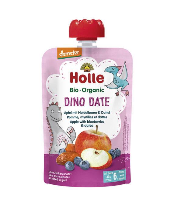 Holle Dino Date - Pouchy Apfel Heidelbeer 100 g