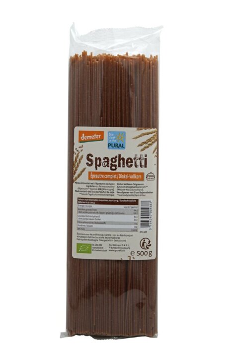 Pural Spaghetti Dinkel-Vollkorn Demeter 500g Bio