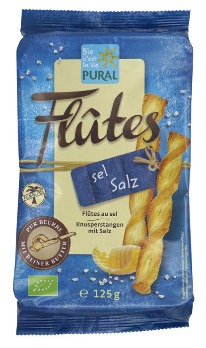 Pural Flûtes mit Salz 125g Bio