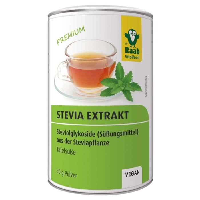 Raab Vitalfood Stevia Extrakt Streuer 50g