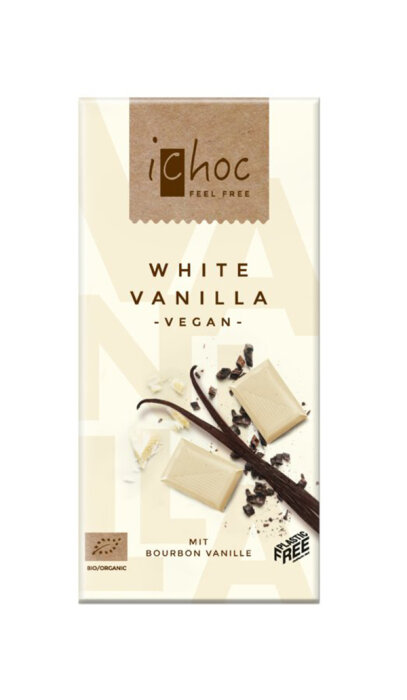 iChoc Bio White Vanilla Reismilchschokolade 80g