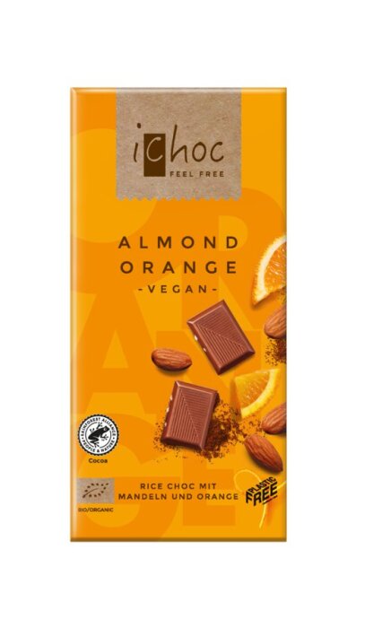 iChoc Bio Almond Orange Reismilchschokolade 80g