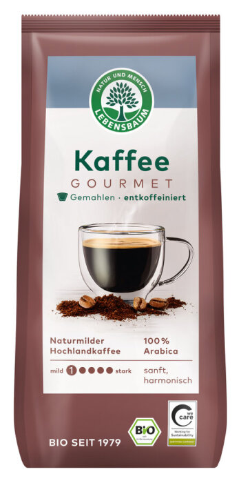 Lebensbaum Gourmet Kaffee entkoffeiniert 250g