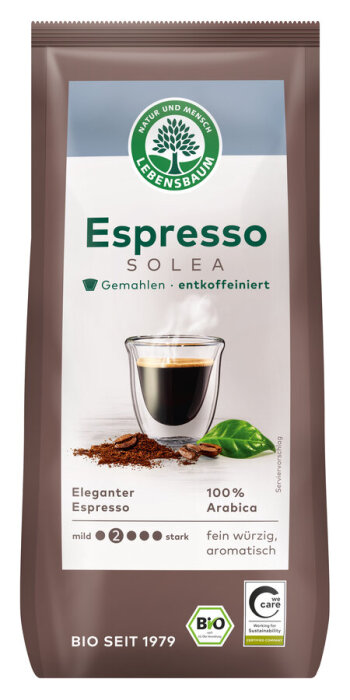 Lebensbaum Solea Espresso entkoffeiniert gemahlen 250g