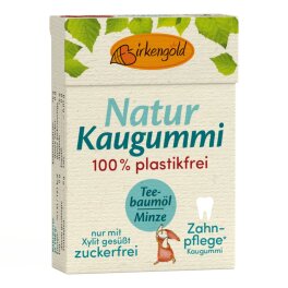 Birkengold Xylit Kaugummi Teebaumöl Naturk.mas 28g