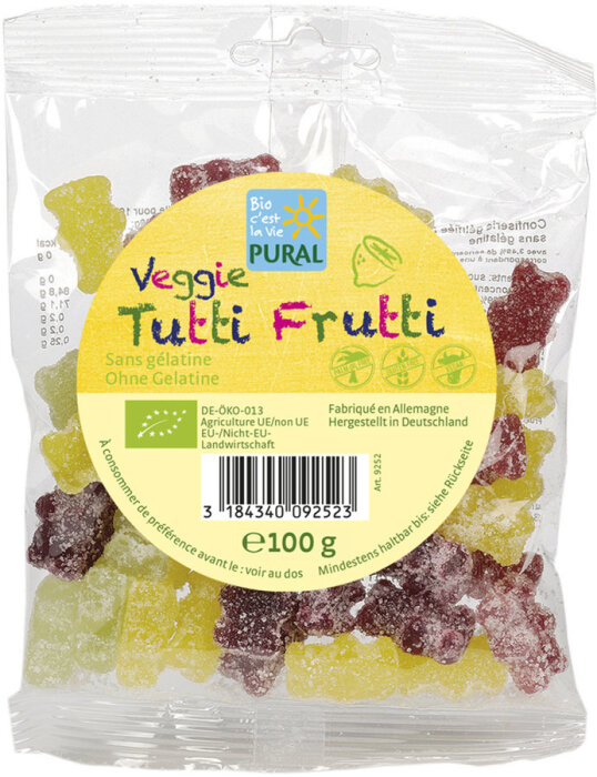 Pural Bio Tutti-Frutti Fruchtgummi 100g