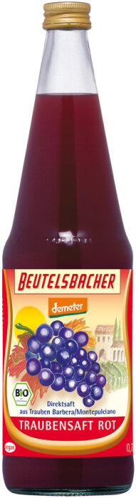 Beutelsbacher Traubensaft rot naturtrüber Direktsaft 700ml Bio