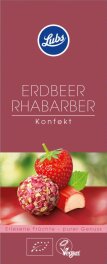 Lubs Erdbeer Rhabarber Konfekt, Fruchtkonfekt 80g Bio