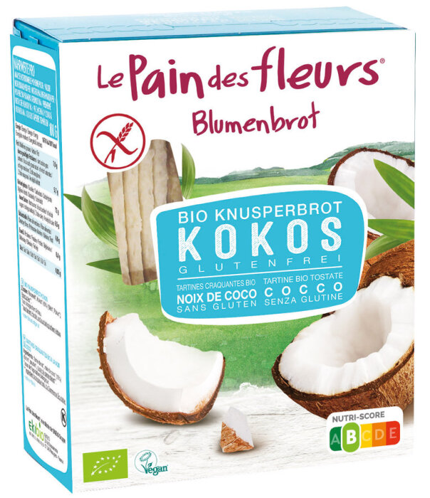 Blumenbrot - Le Pain des Fleurs Knusprige Bio Kokos-Schnitten 150g
