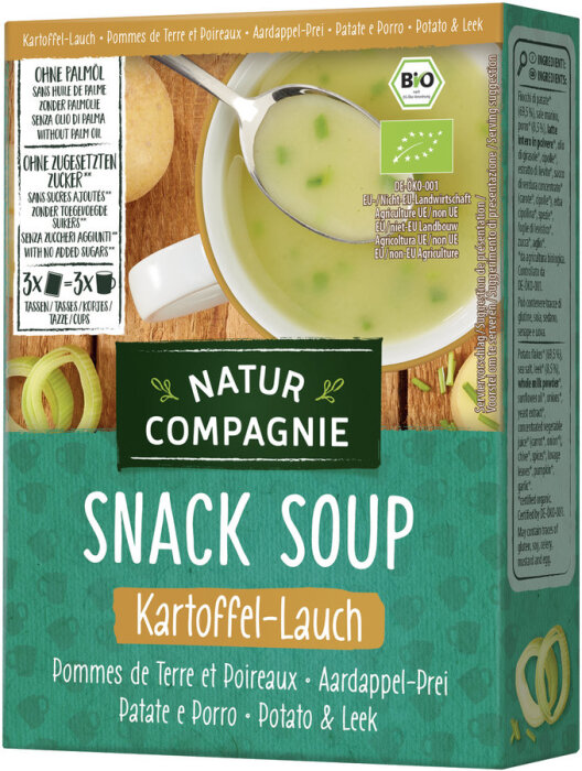 Natur Compagnie Fixe Tasse Instant-Suppe Kartoffel-Lauch 3x20g Bio