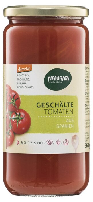 Naturata Tomaten geschält in Tomatensaft dem Bio 660g