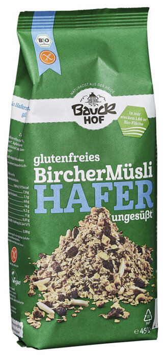Bauckhof Bircher Müsli glutenfrei demeter 450g