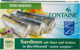 Fontaine Sardinen mit Haut & Gräten Bio 120g