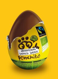 Ponchito Bio und Fairtrade Vollmilchschokoladenei mit...