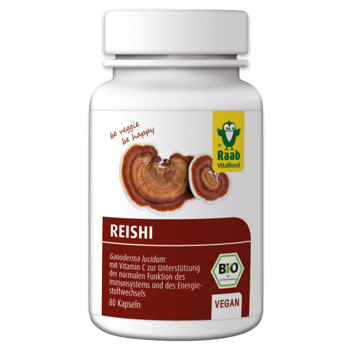 Raab Vitalfood Bio Reishi Kapseln, 80 Stück à 400 mg 32g