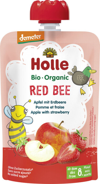Holle Red Bee - Pouchy Apfel, Erdbeere 100 g