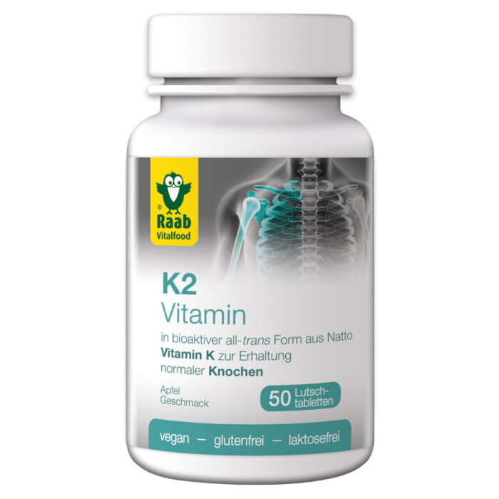 Raab Vitalfood Vitamin K2 Lutschtabletten Apfel 50 Stk