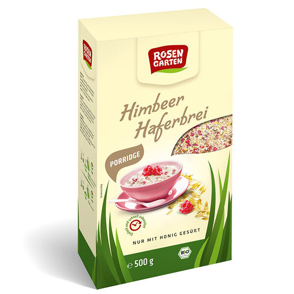 Rosengarten Porridge Himbeer-Haferbrei 500g Bio