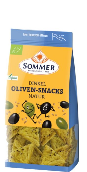 Sommer Dinkel Oliven-Snacks natur 150g Bio