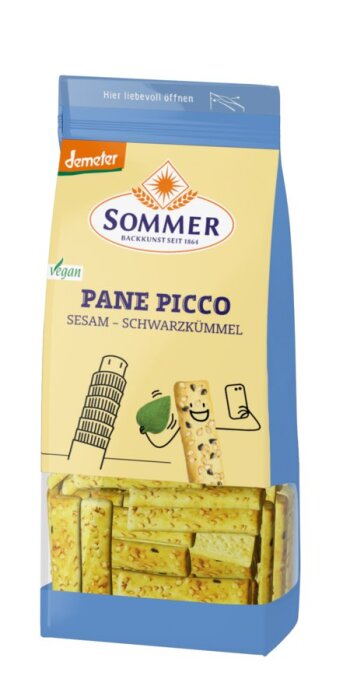 Sommer Demeter Pane Picco mit Sesam und Schwarzkümmel 150g Bio