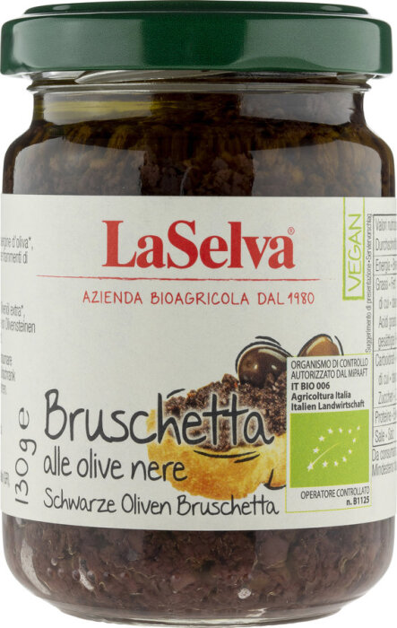 LaSelva Bruschetta schwarze Oliven 130g
