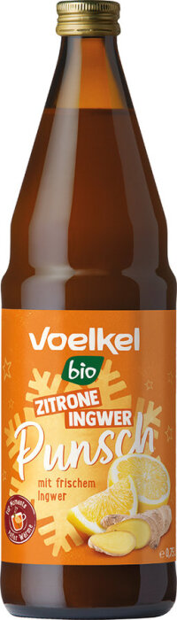 Voelkel Zitrone-Ingwerpunsch - alkoholfreier Wintergenuss 700ml Bio