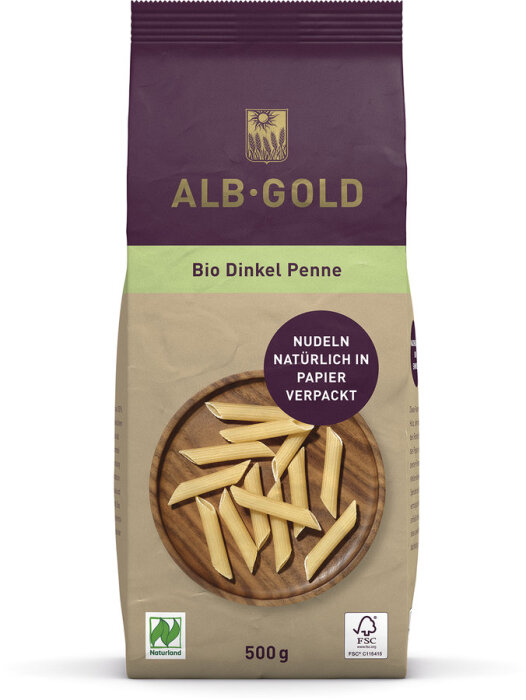 ALB-GOLD Penne Dinkel Papierverpackung 500 g