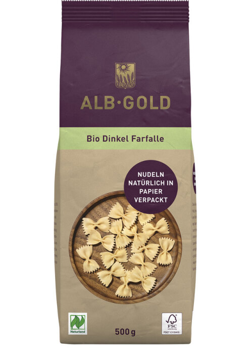 ALB-GOLD Farfalle Dinkel Papierverpackung 500 g