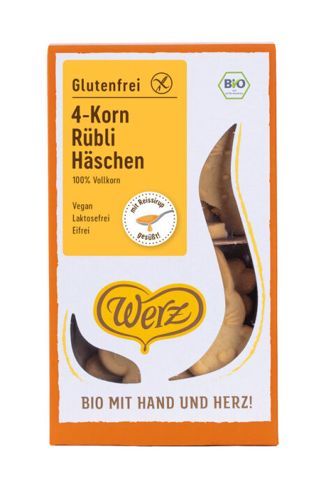 Werz 4-Korn-Vollkorn-Rübli-Häschen Bio 125g