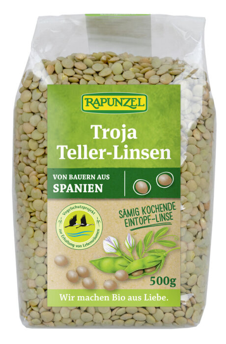 Rapunzel Bio Troja Teller-Linsen (grün bis braun) 500g