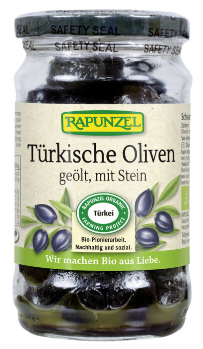 Rapunzel Bio Oliven schwarz, mit Stein 185g
